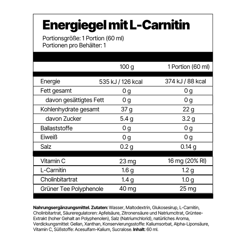 Energiegel mit L-Carnitin