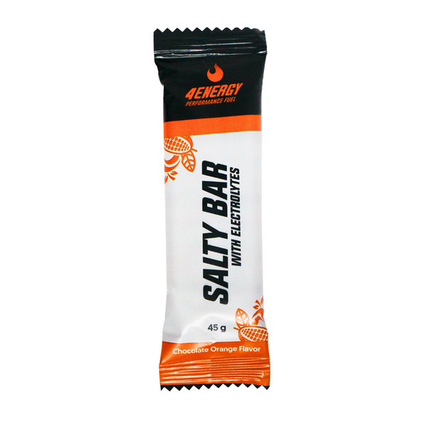 Salty Bar 4Energy ist ein hochleistungsfahiger Energieriegel mit Elektrolyten, der langanhaltende Energie liefert und die Hydration wahrend des Trainings unterstutzt.