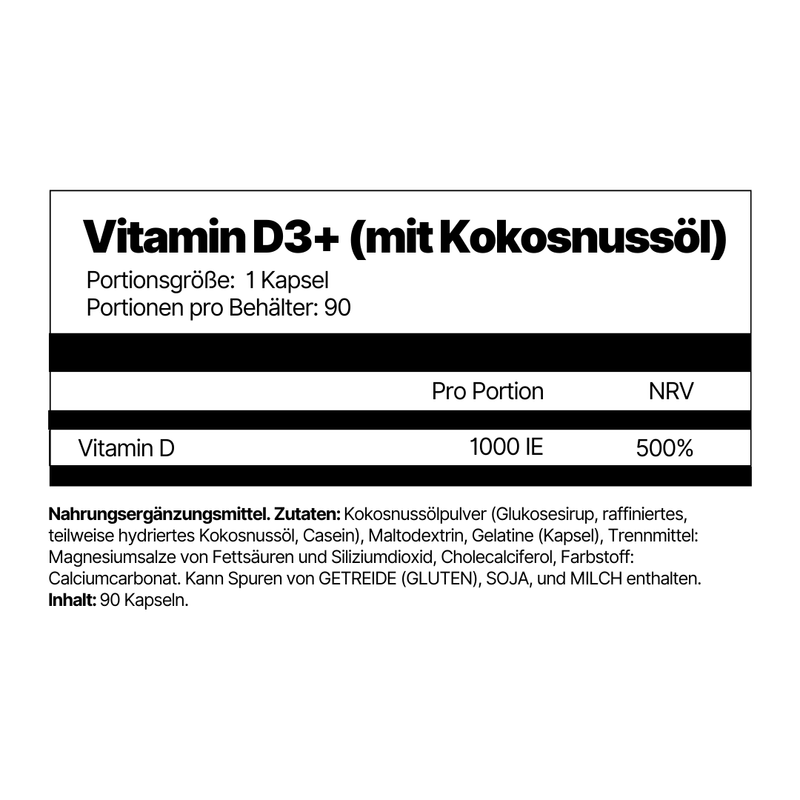 Vitamin D3+ (mit Kokosnussöl)