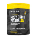 Nduranz Nrgy Drink Bicarb 45 - 1200 g Zitronengeschmack, schwarzer und gelber Beutel mit Markenlogo und Nährwertangaben auf weißem Hintergrund.