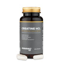 4Endurance Pro Creatine HCL - 60 Kapseln, dunkelbraune Flasche mit goldener Kappe, Etikett mit den wichtigsten Vorteilen, weißer Hintergrund.