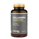 4Endurance Pro Collagen+ - 90 tablets Collagen+, braune Flasche mit goldfarbenem Deckel, weißes Etikett mit gelbem Band auf weißem Hintergrund.