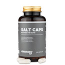 4Endurance Pro Salt Caps - 90 capsules pack, braune Flasche mit goldenem Verschluss und grauem Etikett mit Angaben zu den Vorteilen der Elektrolytmischung.