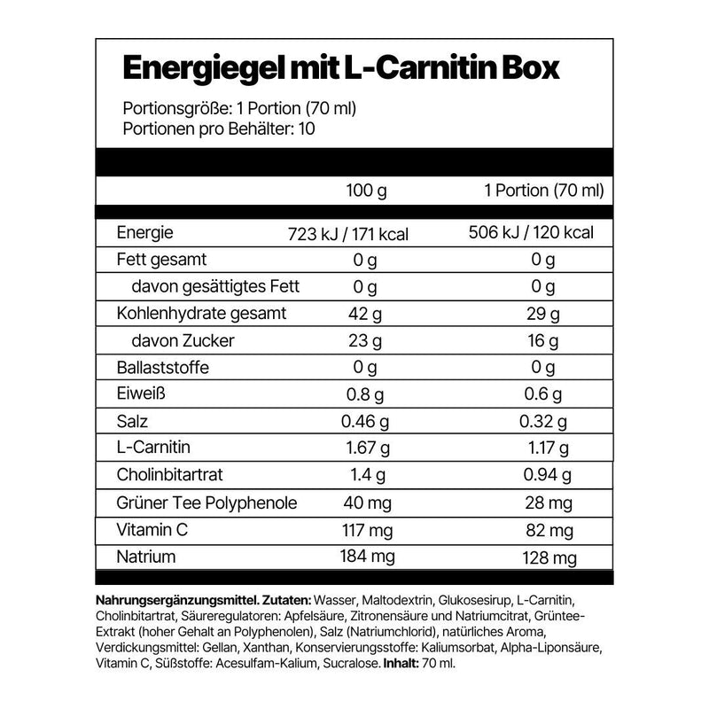 Energiegel mit L-Carnitin Box