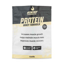 4Energy Protein Whey Formula – 700 g, Vanillegeschmack, Beutel mit gelbem Band und Vanilleblüten-Illustration auf der Vorderseite.