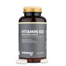 4Endurance Pro Vitamin D3 - 90 Kapseln, braune Flasche mit goldenem Deckel, Etikett zeigt 2000 IE, Vorteile für Immun‑ und Knochengesundheit.